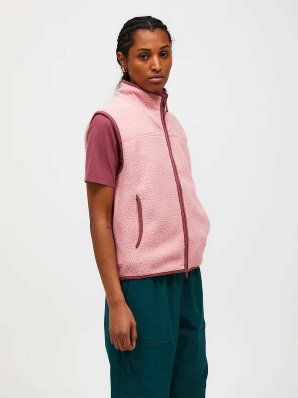 Peak Performance Light Green Retro Fleece Zip Vest